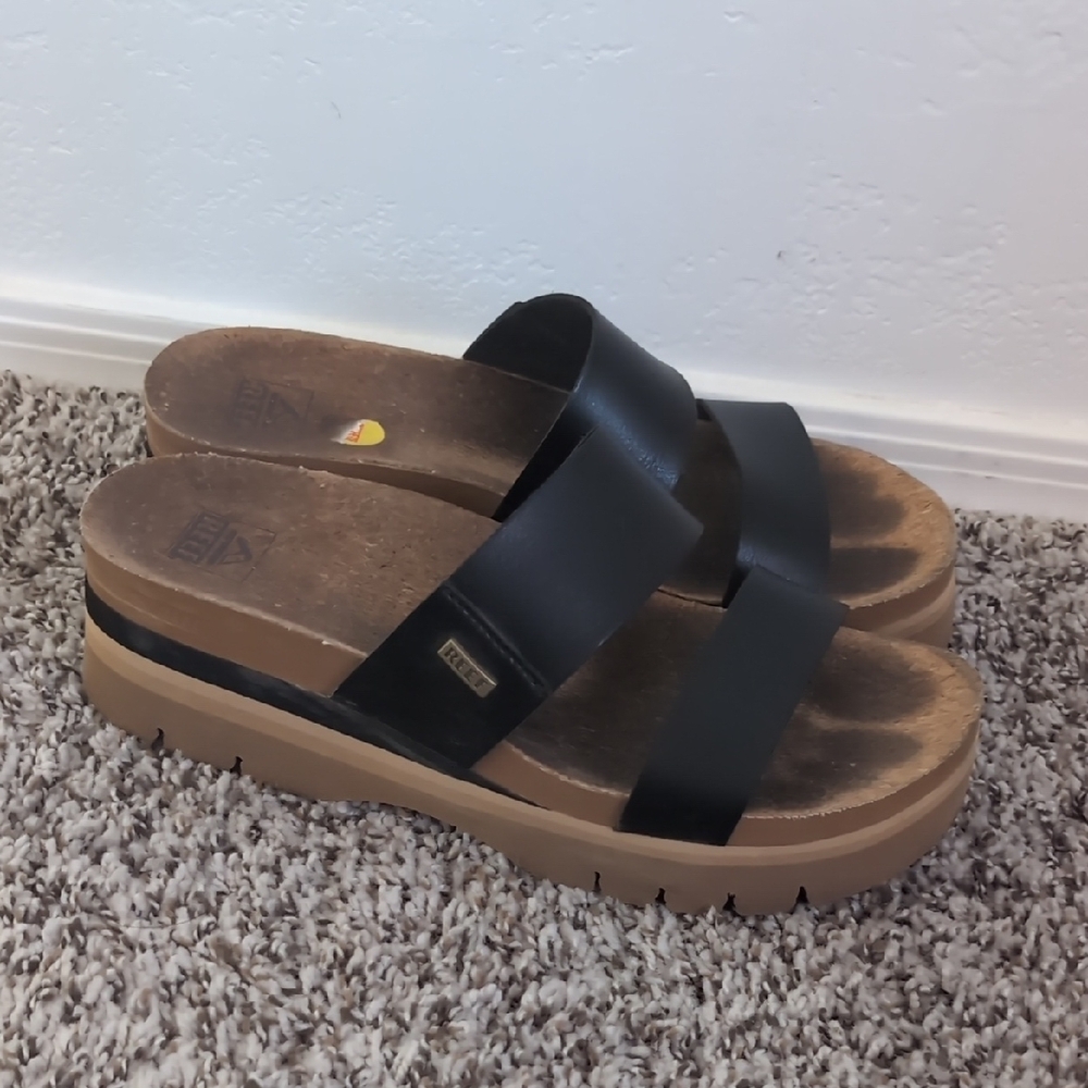 Black and Brown Women's Platform Sandals